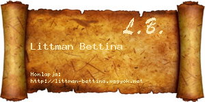 Littman Bettina névjegykártya